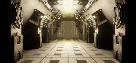 Surreal Technology Corridor Tunnel Revolutionary Dark Grey Colors Interdimensional
