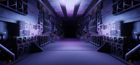 Futuristic Industrial Parking Underground Car Warehouse Garage Studio Rough Modern Reflective...