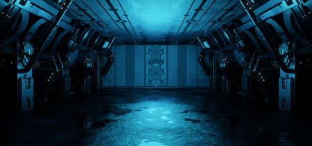 Unknown CryptoSpace Interior Crypto World Revolutionary Dark Blue Colors Abstract Background Concept Art Technology For Web Banners Or Headers 3D Illustrationの写真素材