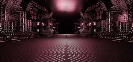 Cyberpunk Industrial Laboratory Or Industrial Warehouse Silver Gray Gaming Wallpaper Background...