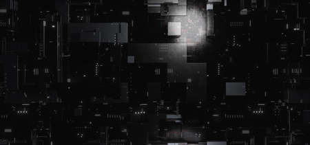 Experimental Data Cubes Or Blocks Dimmed Light Grey Colors Abstract Background Technology Conceptの写真素材