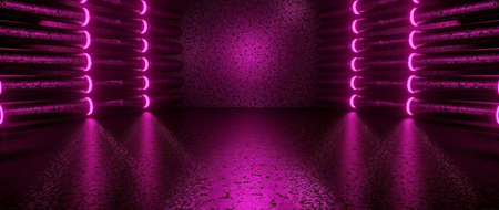 Futuristic Industrial Reflective Studio Room Spotlight Bright Purple Banner Background Wallpaper...
