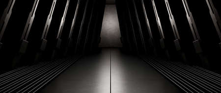 Grungy Futuristic Extraterrestrial Showroom Studio Spotlight Gray Banner Background Wallpaper...