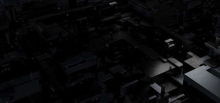 Abstract Futuristic City Dark Silver Gray Colors Abstract Background Futuristic Concept 3D Renderingの写真素材