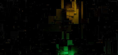 Fresh SciFi Cubes With Light Dimmed Forest Green Colors Scifibackground