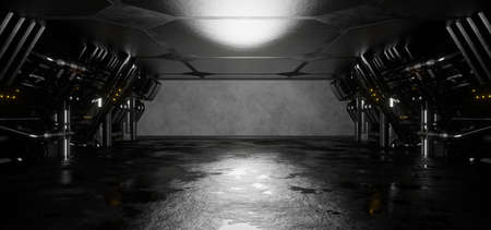 Space Futuristic Empty Hallway Corridor Room Garage Studio Dance Glowing Phantom Gray Colors Futuristic Background Industrial Labの写真素材