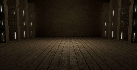 Futuristic Background Basement Hangar Corridor Warehouse Club Dance Studio Showroom Dark Banner...