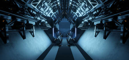 Computerized Inter Galactic Cyber Hall Studio Cyber Future Stage Corridor Innovative Purple Colors...