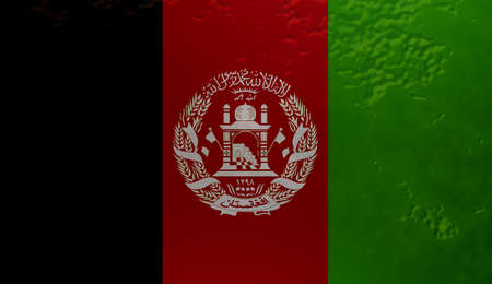 Afghanistan flag with grunge texture 3d renderの写真素材