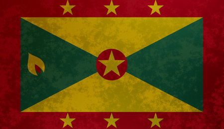 Grenada Flag grunge background 3D Renderの写真素材