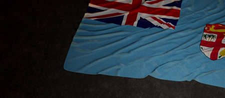 Fiji Flag in Dark Background 3D Renderの写真素材