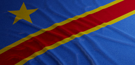 An image of the flag of the Democratic Republic of Congo. 3D Render