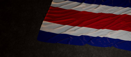 waving national flag of costa rica on a dark background. 3d render