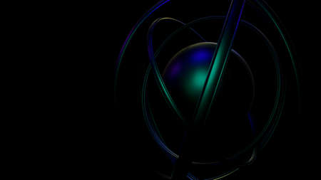 Breathtaking Abstract 3D Spherical Metallic Neon Trendy BluePurple Iillustration Background...