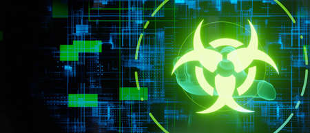 Biohazard Technology Responsibility of Technology to Protect Life from Harmful Chemicals and Radiation 3D Illustration.の写真素材