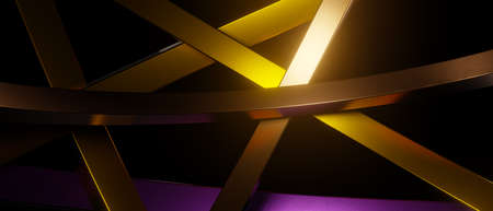 Abstract Overlapping Metallic Smooth Silver Gray Banner Background 3D Renderの写真素材