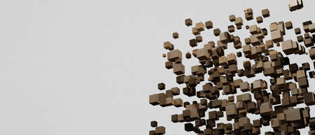 network links big data wood 3D illustration background