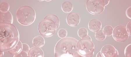 Skin Serum and Vitamin illustration isolated on soft color background. concept skin care cosmetics solution. 3d .の写真素材