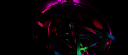 Abstract Modern Overlapping Metallic Surfaces Dark Turquoise Banner Background Wallpaper 3D Renderingの写真素材