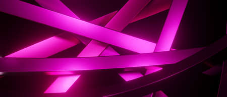 Abstract Overlapping Metallic Fantastic Purple Pink Banner Background 3D