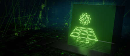 Solar energy technology environment renewable energy source 3D Illustration
