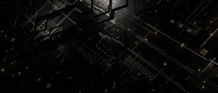 Abstract network telecommunication 3D Rendering