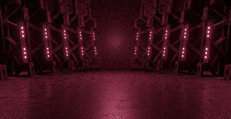 Galactic Cyber Hall Studio Cyber Future Corridor Future Concept Art Wonderful Red Background...