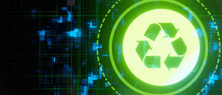 Recycle Digital Network Abstract Technology 3D Illustrationの写真素材