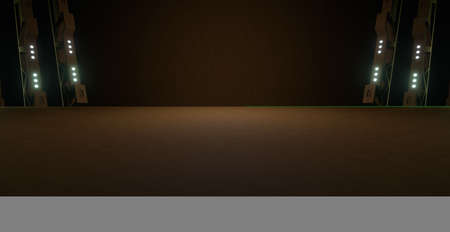 SciFi CryptoSpace Interior Crypto World Alien Scene Concept Art Awesome White Banner Background Structure 3D Renderingの写真素材