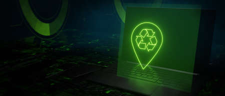Recycle geolocation environment green eco 3D Illustrationの写真素材