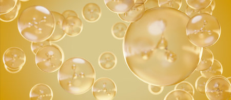Abstract Luxury Collagen Skin Serum Background 3D Renderingの写真素材