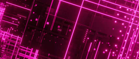 Abstract Trendy Techy Sci-fi Style Futuristic Facility Or Space Age External Panel Surface Purple Abstract Background Different Concepts 3Dの写真素材