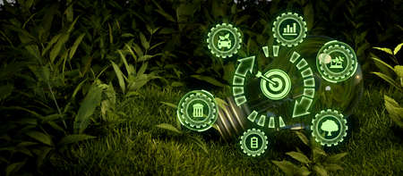 Earth Friendly Save Clean Planet Illustrative Banner Background 3D Renderingの写真素材