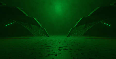 Extraordinary Ultramodern Empty Cinematic Volumetrics or Cement Background 3D Illustrationの写真素材