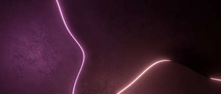 abstract three dimensional violet purple background curve pattern with modern trendy light 3d renderの写真素材
