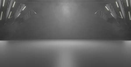Fantastic Dystopian Empty Smoke Dark Concert Abstract Background 3D Illustrationの写真素材