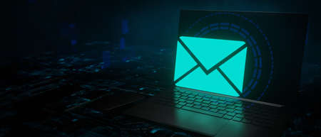 Message internet concept banner background copyspace 3D Renderの写真素材