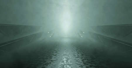 Futuristic Ultramodern Light Grey Alien Interior Empty Studio Background Wallpaper 3D Renderの写真素材