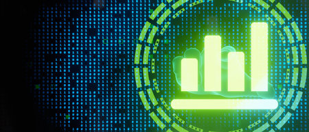 analytics and financial and bank technology concept, chart computer,Business growth conceptの写真素材
