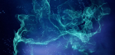 Creative Deep Space Nebula Galaxy colourful Blush Blue Banner Background and wallpaperの写真素材