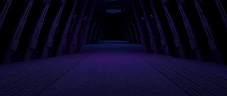 Empty Futuristic Asphalt Floor Studio Room Showroom Spotlight Blue Background Concept Of The Future For Showroom Studio Montage 3D Illustrationの写真素材