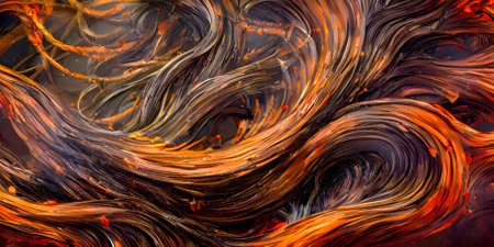 An Abstract Painting Of Orange And Red Swirls, Extraordinary Abstract Texture Background Wallpaper. .の素材