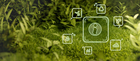 Green computing, Green technology, Green IT, CSR, and IT ethics. Concept of green technology. Environment green technologyの写真素材