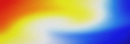 Abstract grainy background with red yellow blue gradient noise texture effect. Perfect for dynamic web banners posters or covers. Modern aesthetic.の写真素材