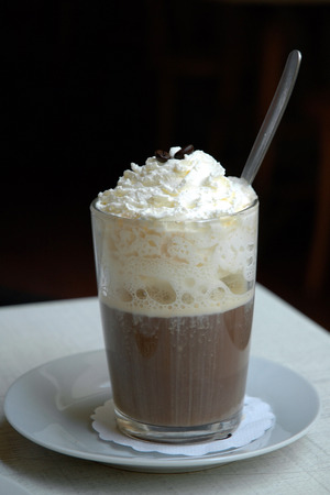 Coffee with whipped cream. Viennese coffee.の写真素材
