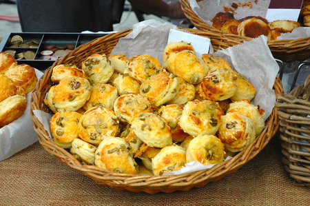 Small salty cakes. Traditional sales on the markets.の写真素材