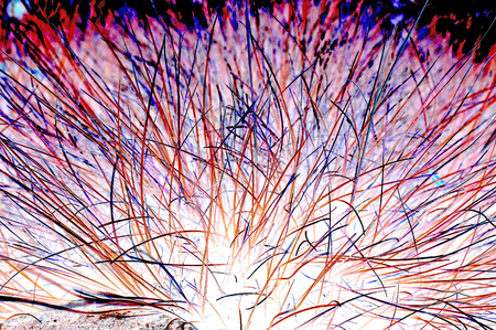 Fiber optics threads in various coloursの写真素材