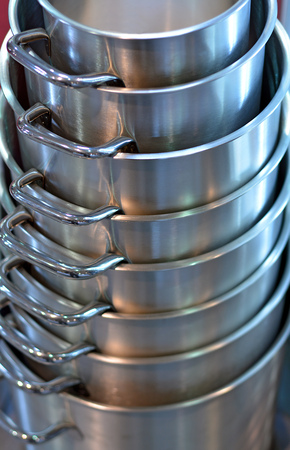 Stainless steel sorted into each otherの写真素材