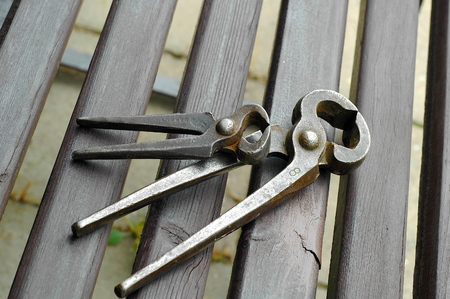 Old rusty hand carpentry tools.の写真素材