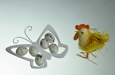 Easter tapy on glass backgroundの写真素材